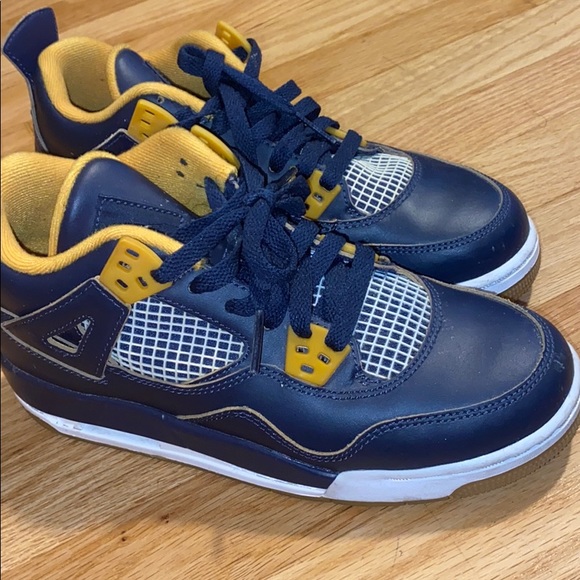 Air Jordan 4 retro’s blue and yellow - Picture 1 of 1